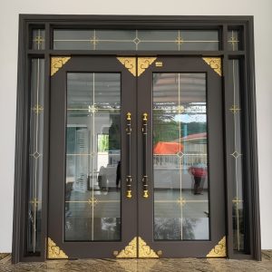 Cửa Nhôm Kính Thuỷ Lực Xám Ghi