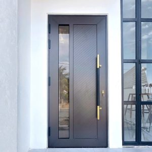 Cửa Nhôm Tấm Liền Nguyên Khối 1 Cánh Xám Ghi
